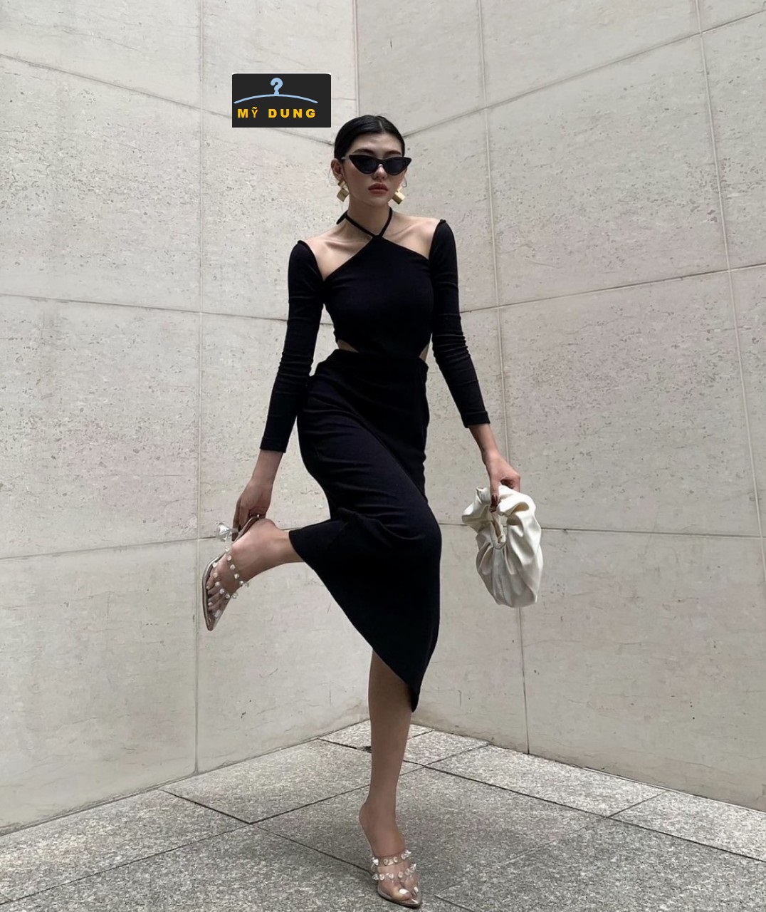 ĐẦM BODY DÁNG MAXI CỔ YẾM CÚP NGỰC, KHOÉT EO- SIÊU TÔN DÁNG- GỢI CẢM