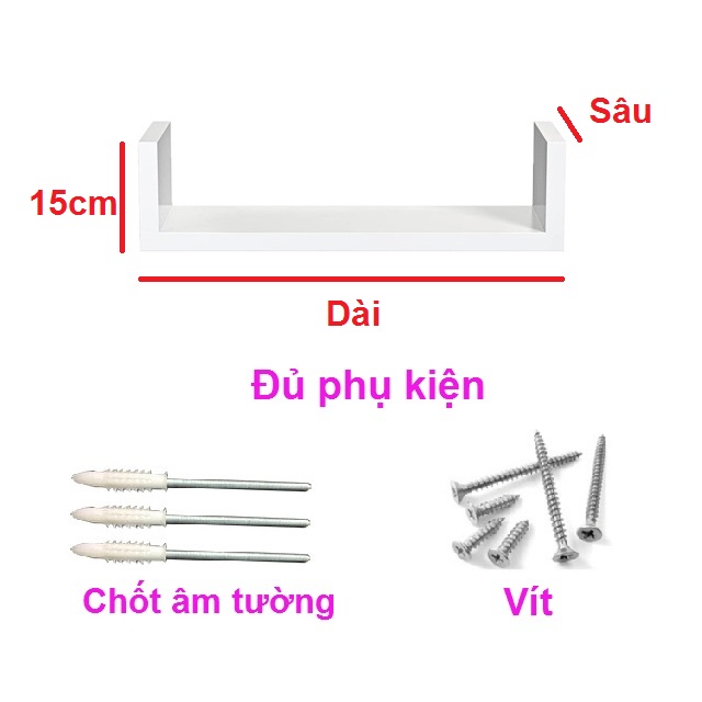 Giá sách gỗ kiêm decor chữ U TopV kệ sách để bàn treo tường để đựng đỡ kê vở cho bé nhỏ mini giá rẻ