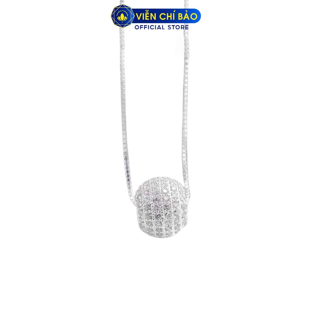 Dây chuyền bạc mặt Quả cầu pha lê, vòng cổ nữ bạc S925 thời trang phụ kiện trang sức nữ Viễn Chí Bảo M400111 D400144x