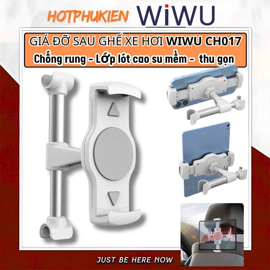 Giá Đỡ Điện Thoại /cho iPhone / cho iPad / máy tính bảng Gắn Tựa Đầu Ghế sau Ô Tô hiệu WIWU Lazy Bracket CH017 xoay 360 Thiết bị 4.7 - 13 inch - hàng nhập khẩu