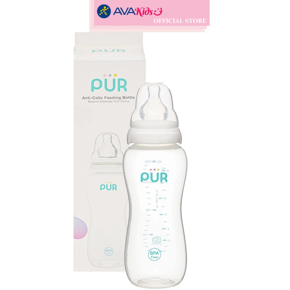 Bình sữa nhựa PP Pur Comfort Feeder 1603 cổ hẹp 250 ml (từ 6 tháng)