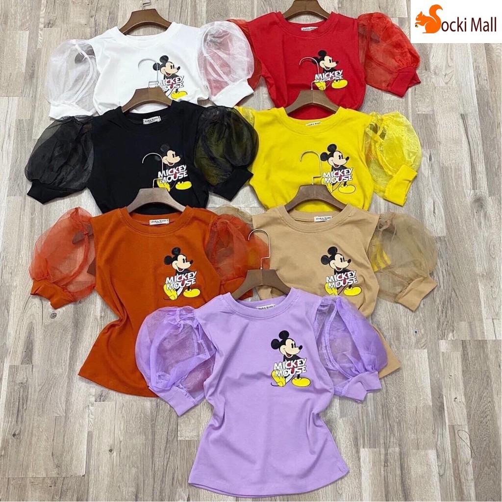 Áo in mickey, tay ngắn phối voan cho mẹ và bé mặc cùng nhau - Quần áo trẻ em - SockiMall
