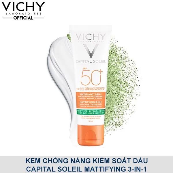 Vichy Kem Chống Nắng Kiềm Dầu Spf50+ Capital Soleil Mattifying 3in1 50ml