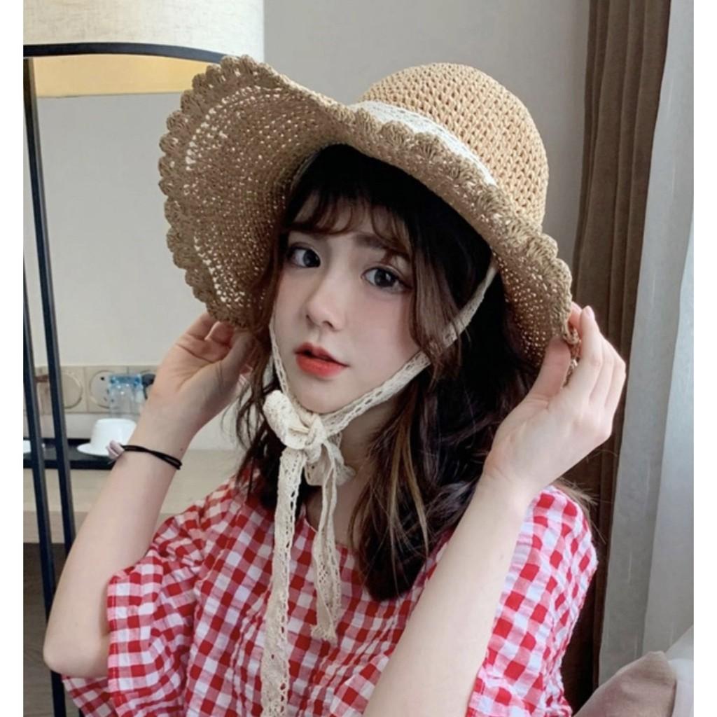 MŨ CÓI VINTAGE DÂY REN KHÔNG CỐ ĐỊNH MÃ-04