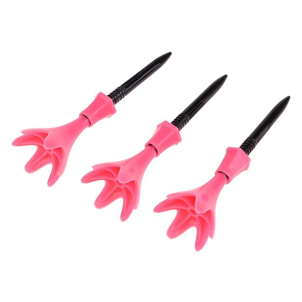 2-3pack 3Pcs Adjustable Golf Tees Plastic Rotatable Golf Tees Golf Tee Set Pink