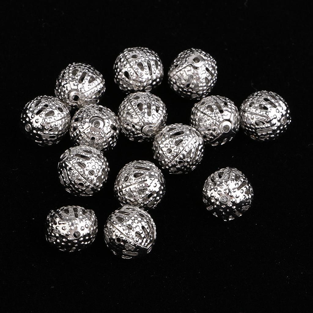 2x 100 Pieces 8mm Round Metal Beads Spacer Beads Beads Jewelry DIY Crafts