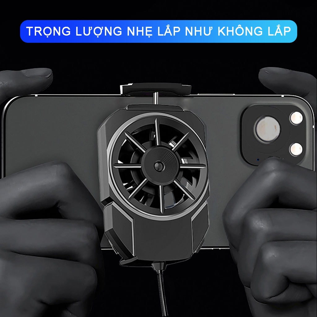 Quạt tản nhiệt điện thoại Memo FLA4 - Quạt gaming làm mát nhanh quạt 3 cánh chống ồn khi chơi game mobile - Hàng nhập khẩu