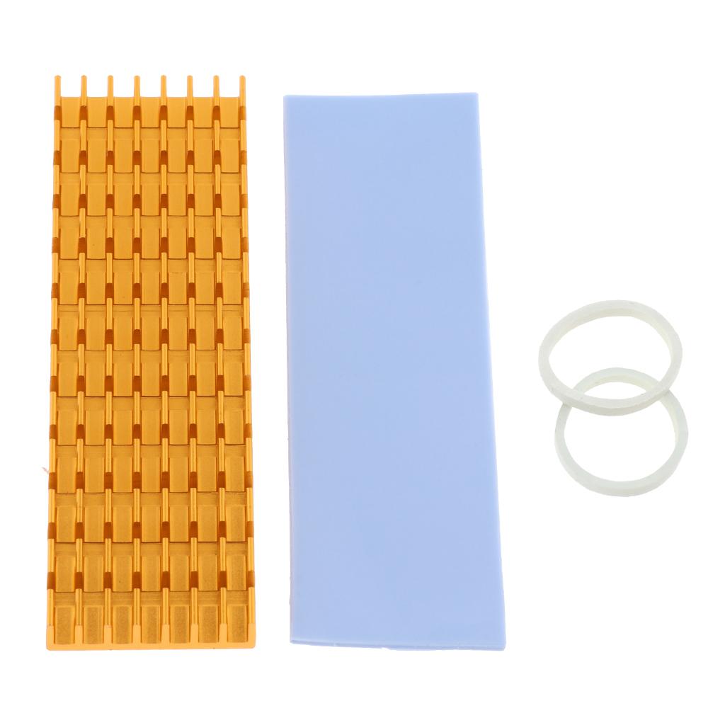 Aluminum M.2 2280 SSD Cooling Kit Heatsink Cooler with Thermal Pad - Golden