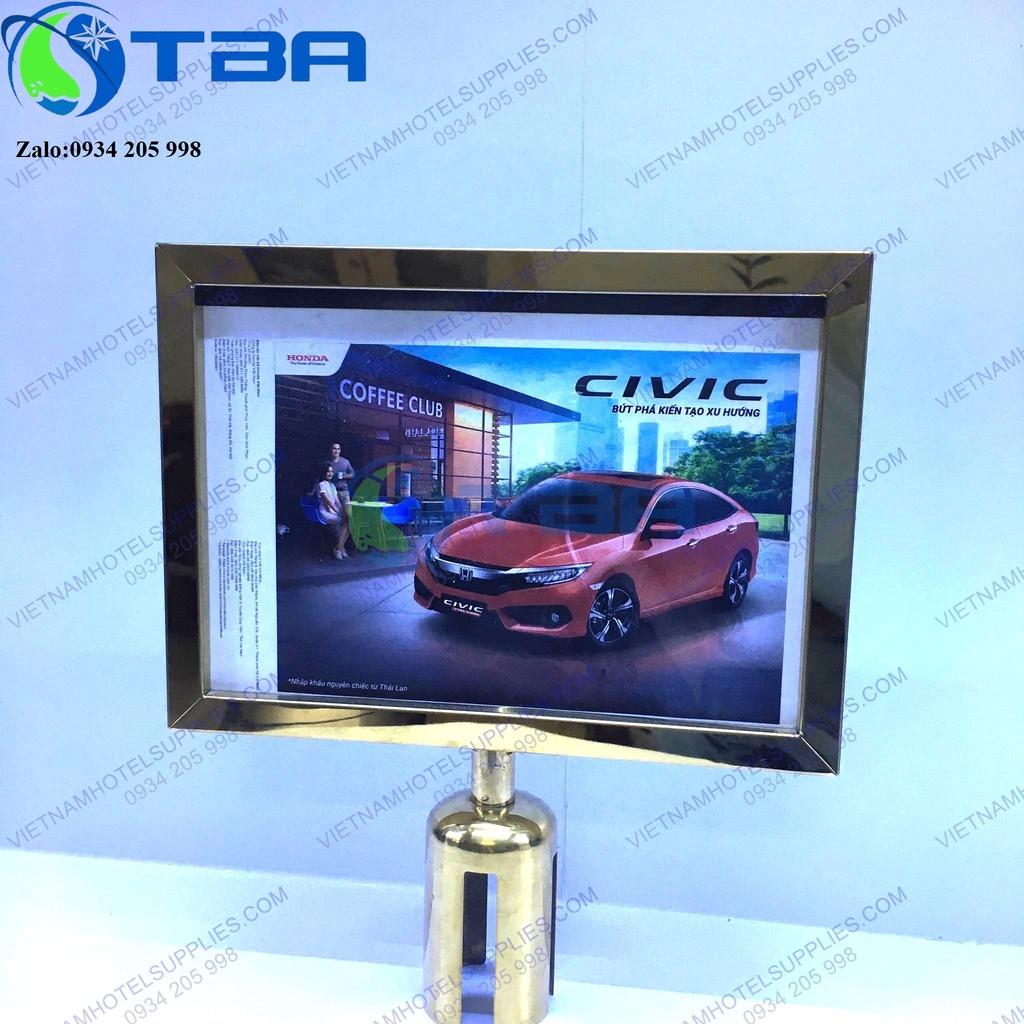 Bảng MENU ngang A4 inox mạ vàng nhập khẩu cao cấp