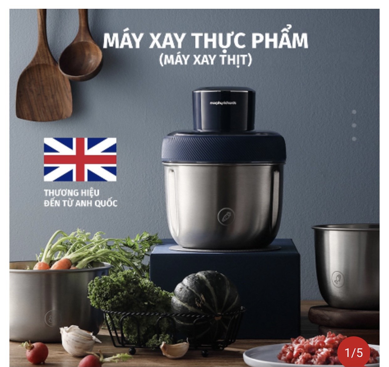 MÁY XAY THỊT ĐA NĂNG 3 CỐI MORPHY RICHARDS - HÀNG CHÍNH HÃNG