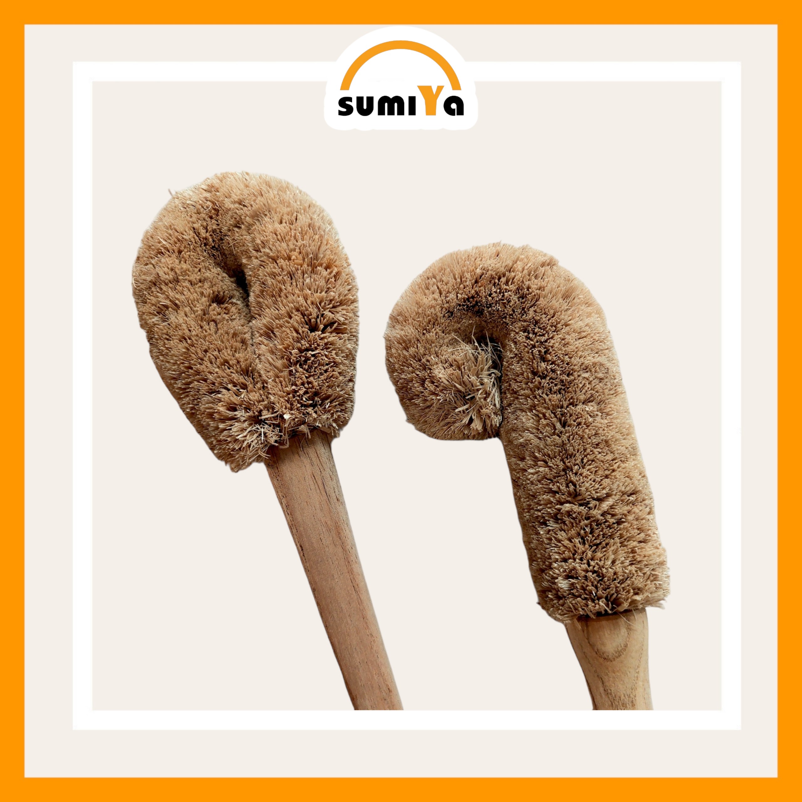 Cọ sợi chuối cán gỗ, cọ chà rửa ly sợi chuối, cọ đa năng sợi chuối tự nhiên thân thiện môi trường