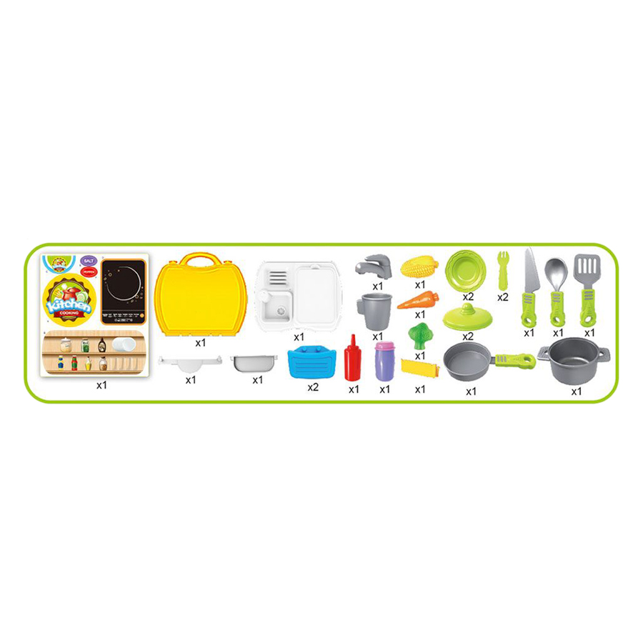 Bộ đồ chơi nhập vai BOWA 8311- Vali nhà bếp 26 Món