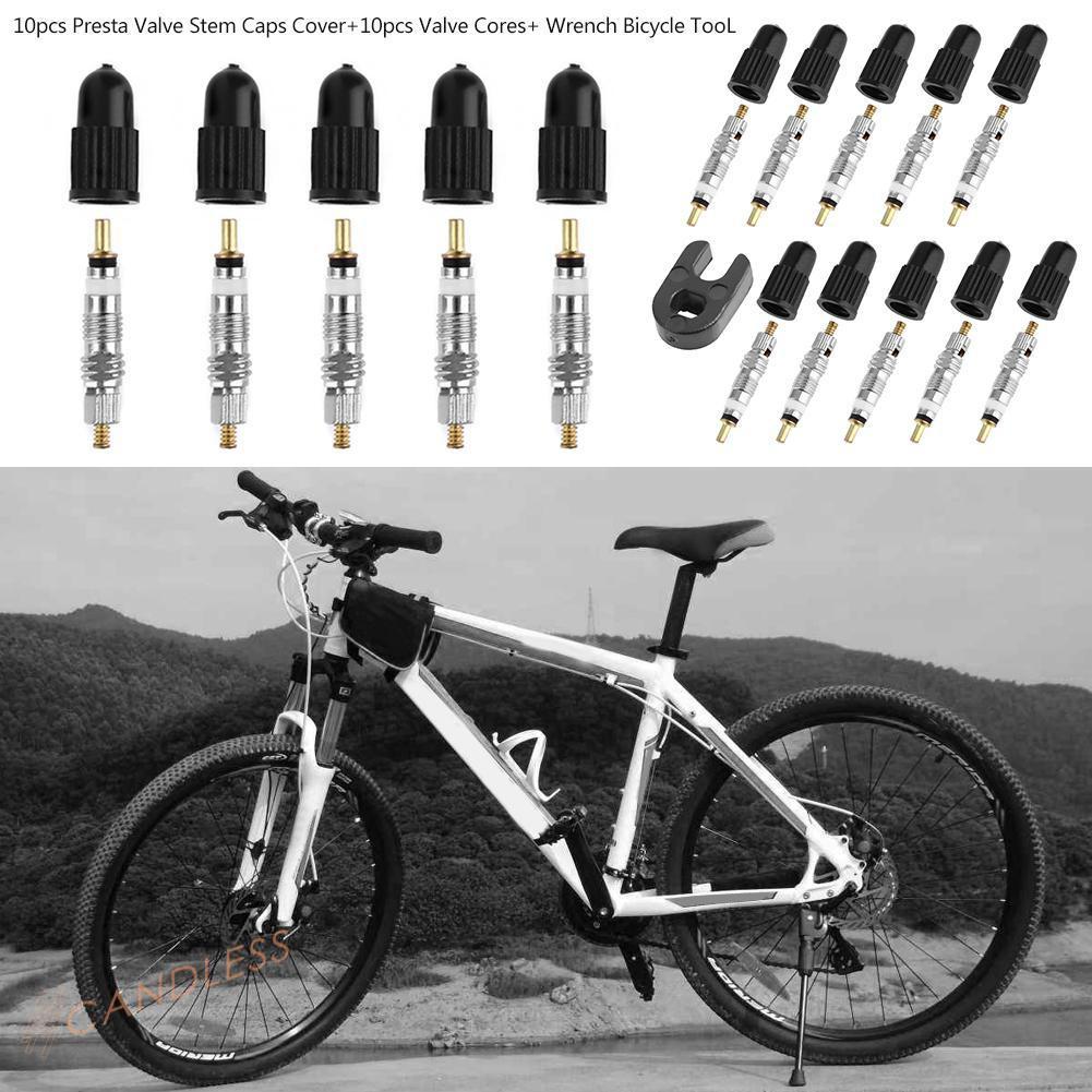 Bộ 10 Van Hơi + 10 Nắp Van Hơi Cho Xe Đạp