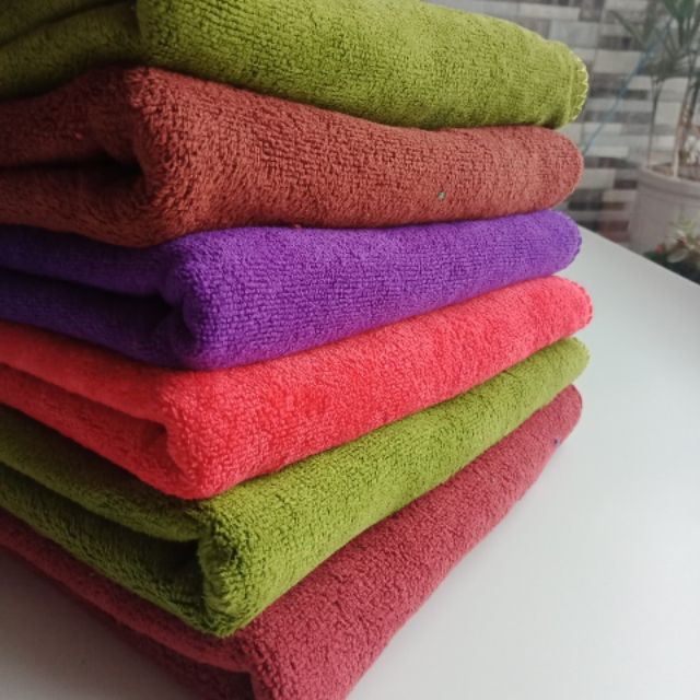 Combo 3 khăn lau đầu, khăn mặt, khăn tắm đa năng kích thước 35x75cm