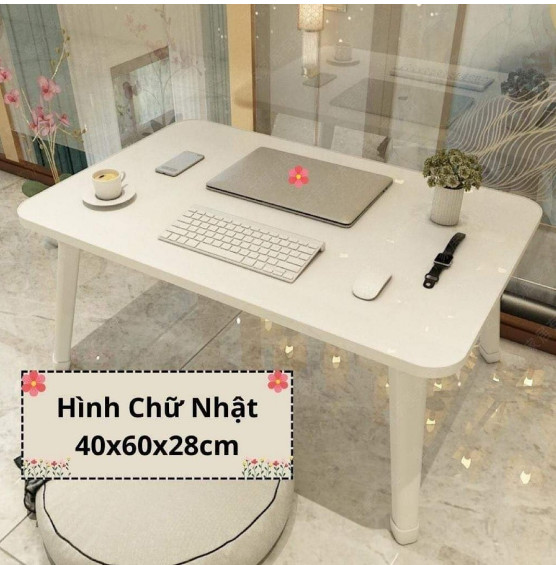 Bàn học gấp gọn ngồi bệt, bàn chân nhựa cứng 40x60cm mặt gỗ MDF loại đẹp