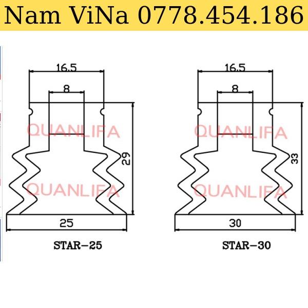 Giác hút chân không START màu đỏ bộ 10 cái núm