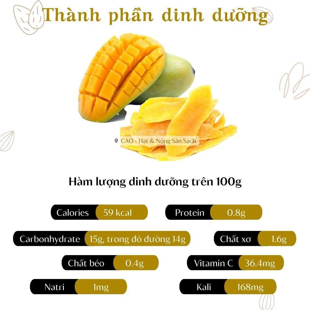 Xoài sấy dẻo CAO FOOD từ 100% xoài tươi sấy công nghệ cao, vị chua ngọt tự nhiên - món ăn vặt siêu ngon phải thử