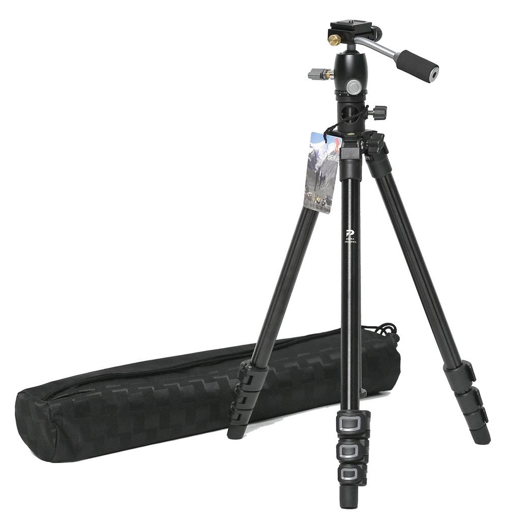 Chân máy ảnh tripod Beike Q-202F, Thanh ngang - Hàng chính hãng