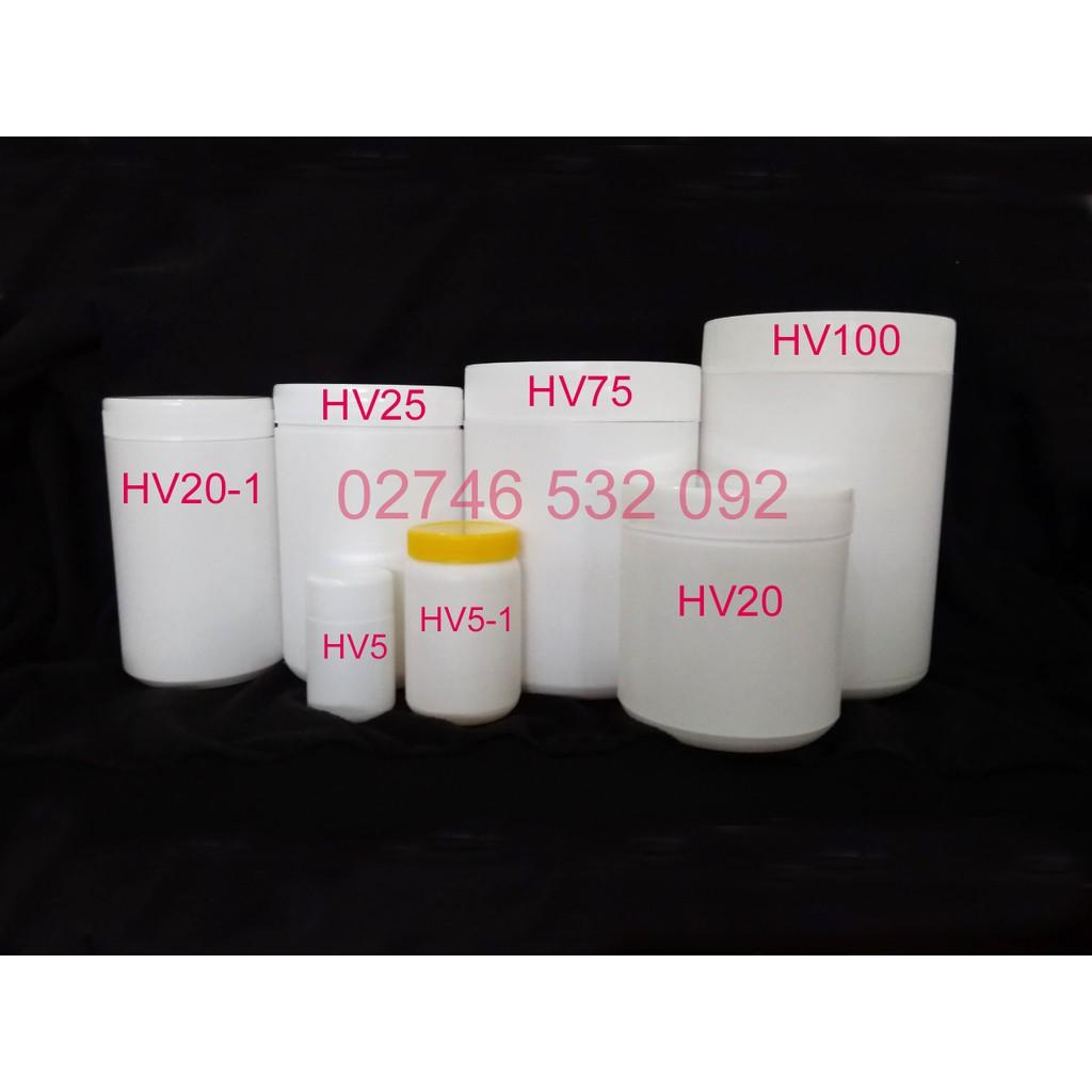 Hủ Nhựa Trắng Đục Nắp Vặn 1.2Kg Đựng Bột Siêu Xinh - HV100