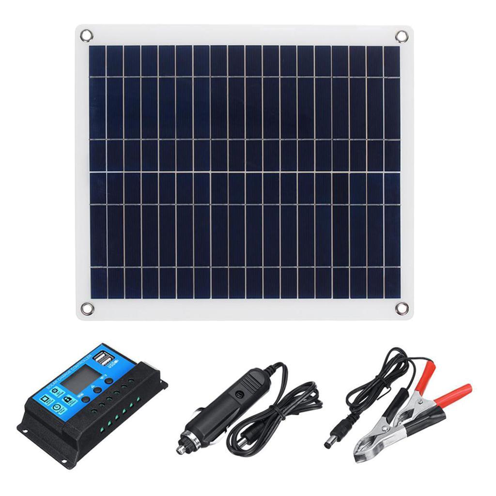 18V 20W Solar Panel Kit w/ Charge Controller Portable for Boat RV Camp
