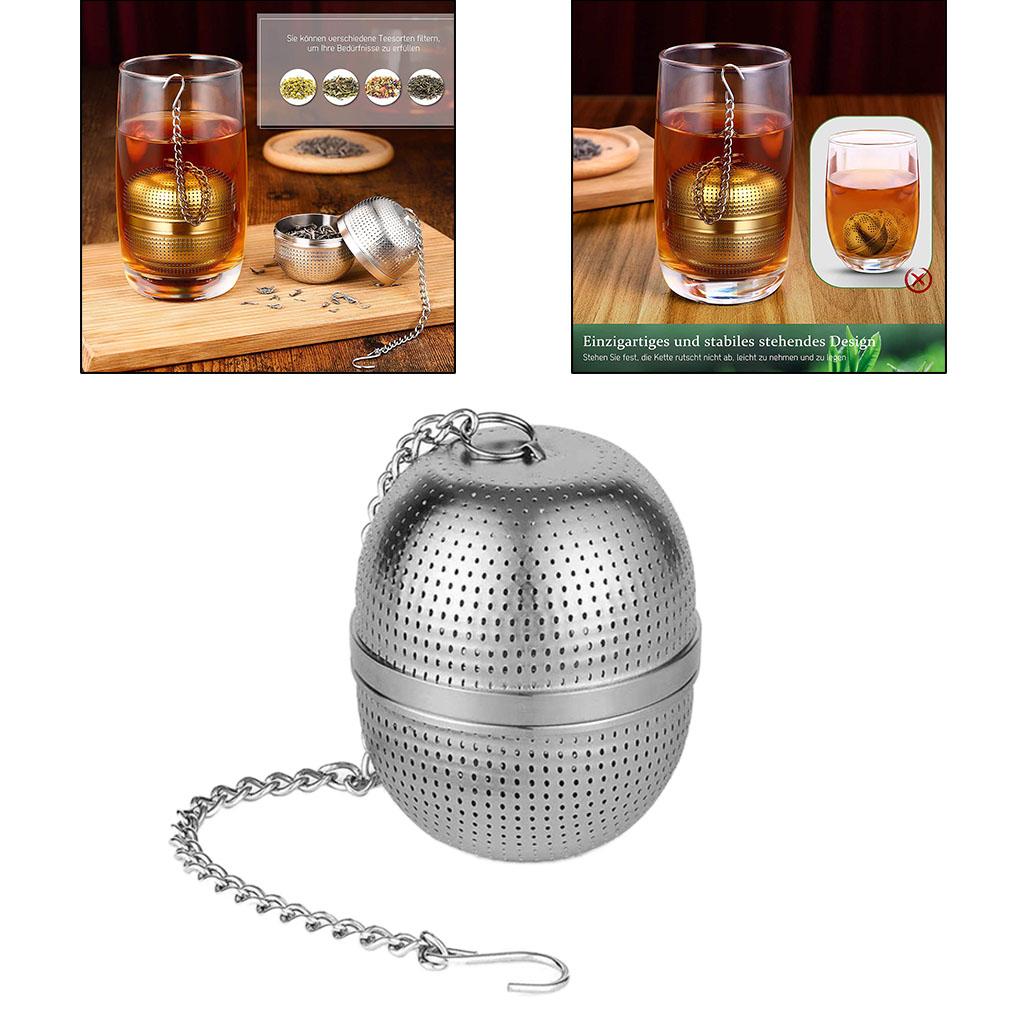 Premium 304 Stainless Steel Tea Filters Mesh Tea Infuser Tea Ball Filter Net Hanging for Mug Cups Teapots Kettle Long Chain Sealed Thread Connection
