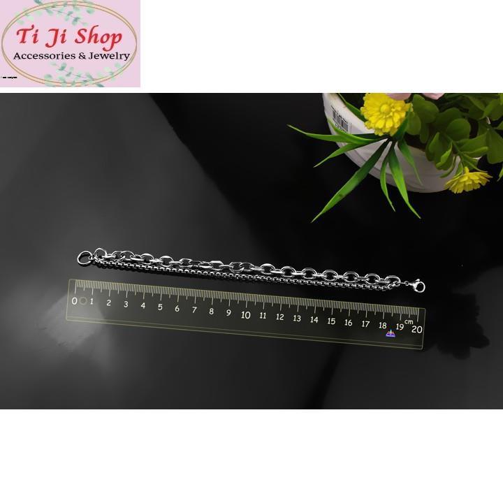 Lắc Tay Inox Khoen Tròn 2 Tầng Độc Đáo