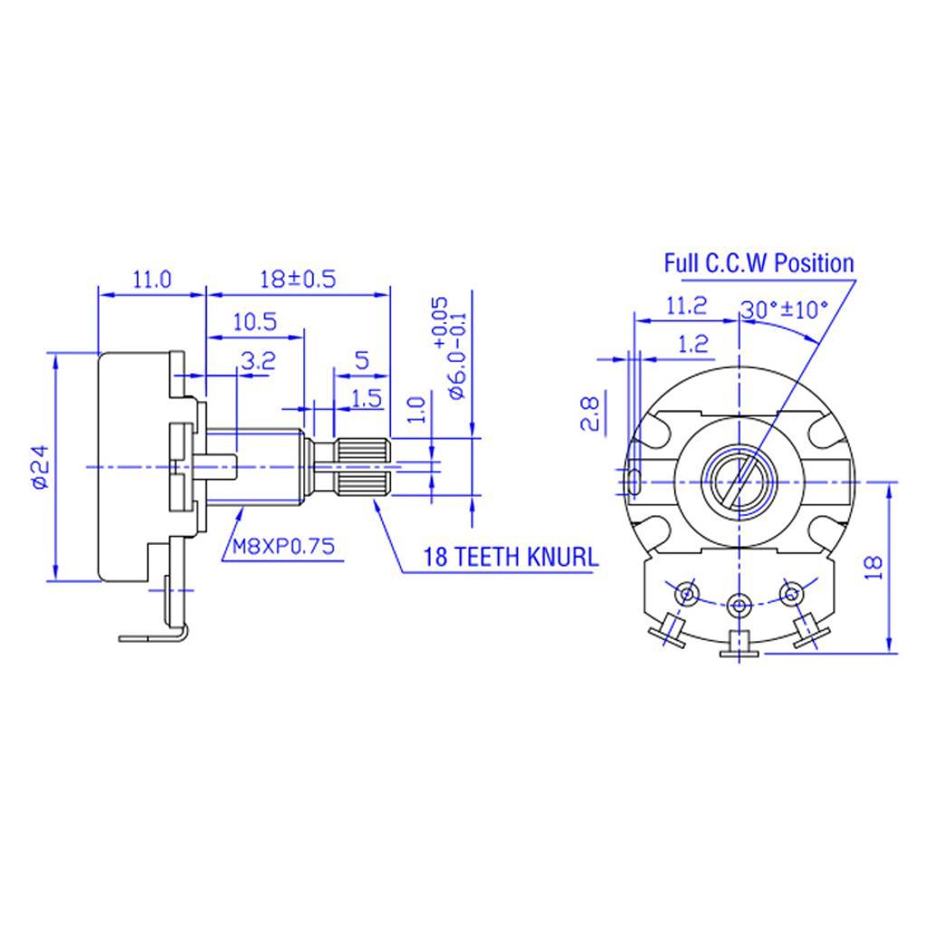 4X Guitar Potentiometer Audio POTS A500K B500K     Volume  E.