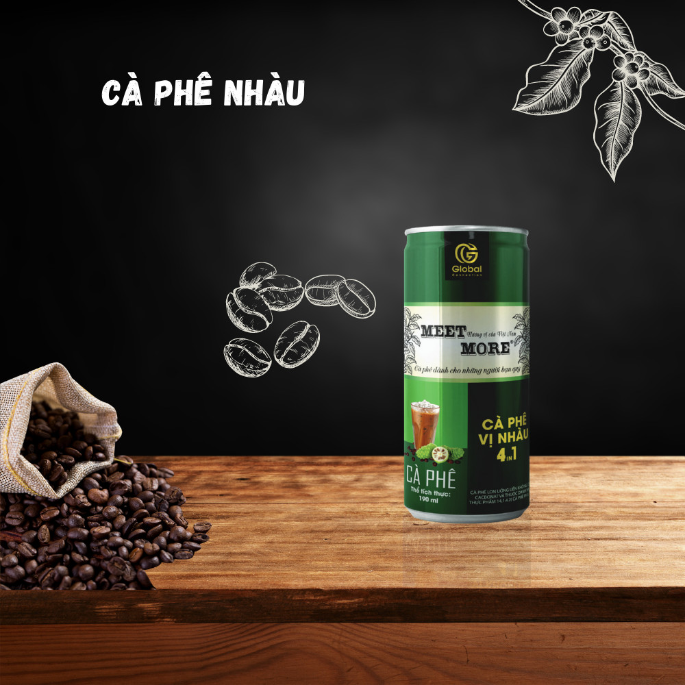 Lon Cà Phê Trái Cây Vị Nhàu Meet More - 190ml