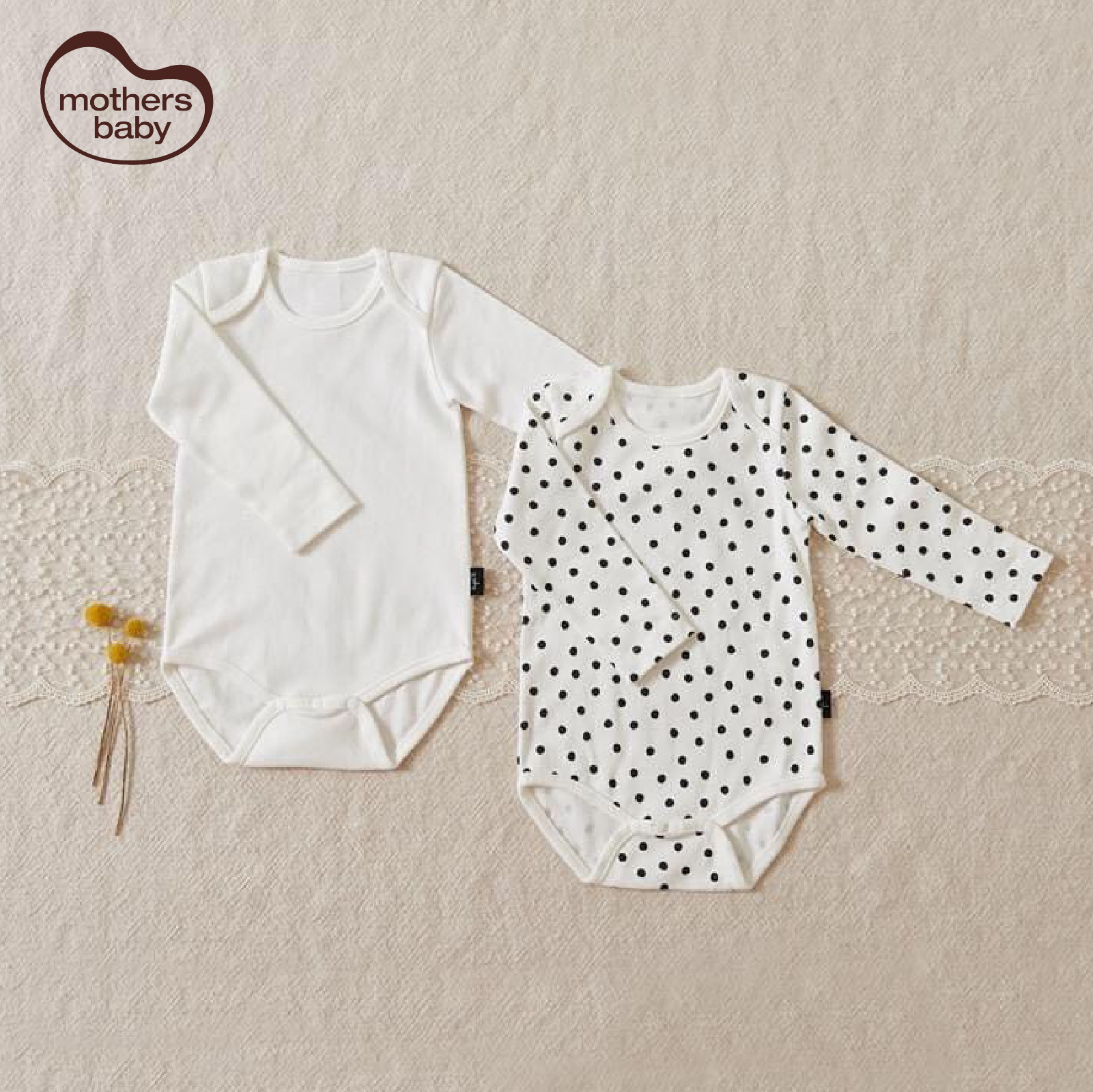 Set 2 Bodysuit Sơ Sinh Chất Liệu Cotton Cao Cấp, Đóng Hộp Xinh Xắn - Thương hiệu Angel B, Mothersbaby Hàn Quốc