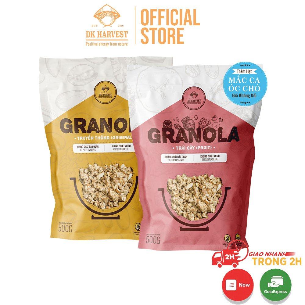 [Thêm Macca + Óc Chó] Granola Nướng Chậm 2 Lần DK Harvest - Ngũ Cốc Giảm Cân, Eat clean, Tạp gym - Trọng lượng 250g/500g