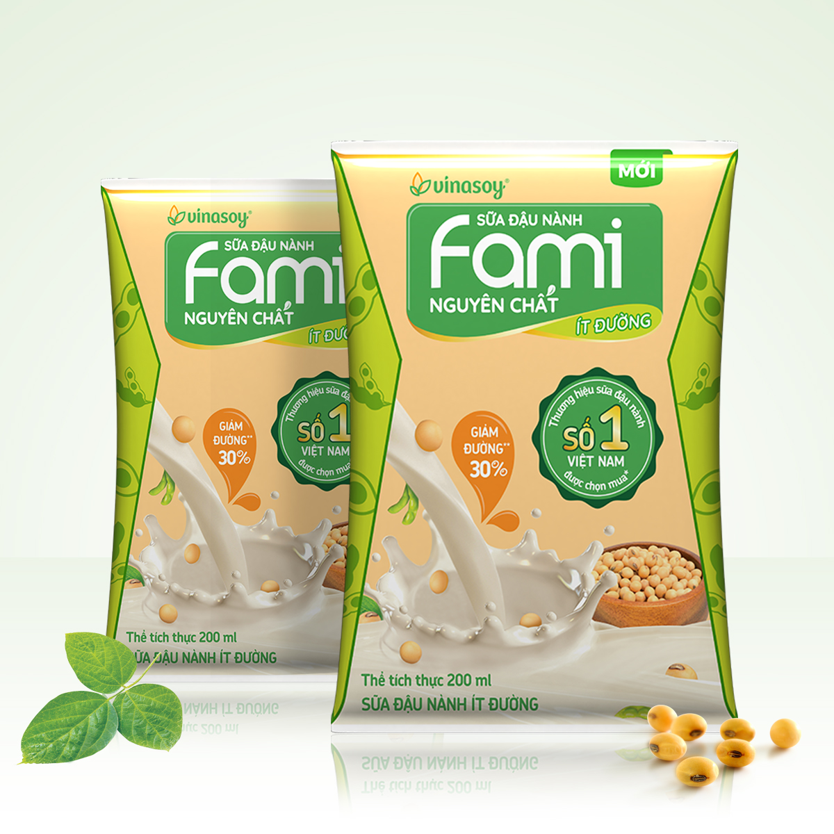 Thùng Sữa đậu nành Fami Nguyên Chất ít đường