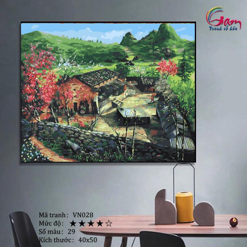 Tranh sơn dầu số hoá tự tô màu Gam VN028 40x50cm căng sẵn khung