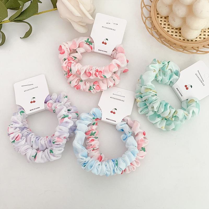 Dây cột tóc vải scrunchies nhỏ hình trái cây siêu dễ thương phiên bản Hàn Quốc DS1