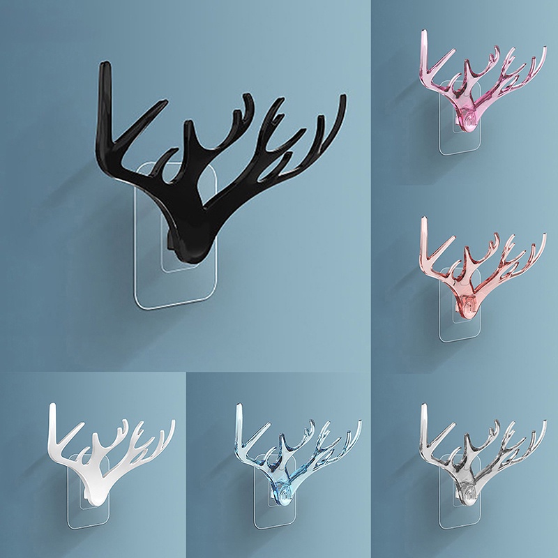 Móc treo dồ dán tường hình huơu, Móc Treo Đồ Vật Dán Tường Sừng Hươu Trong Suốt 18Cm , decor trang trí nhà ở với thiết kế đẹp mắt