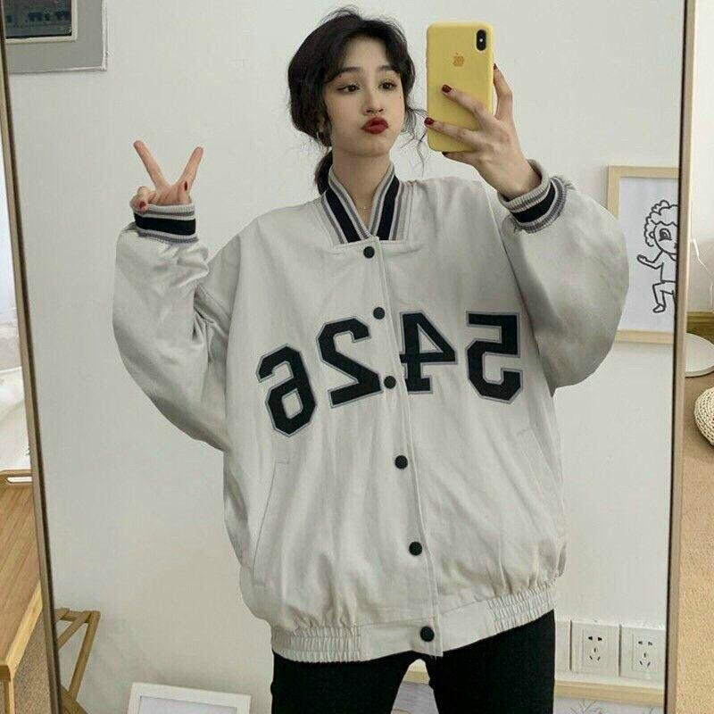 Áo khoác bomber Dù 2 lớp phom rộng thêu 5426 kiểu bóng chày phong cách ullzang unisex nam nữ thời trang teen hè