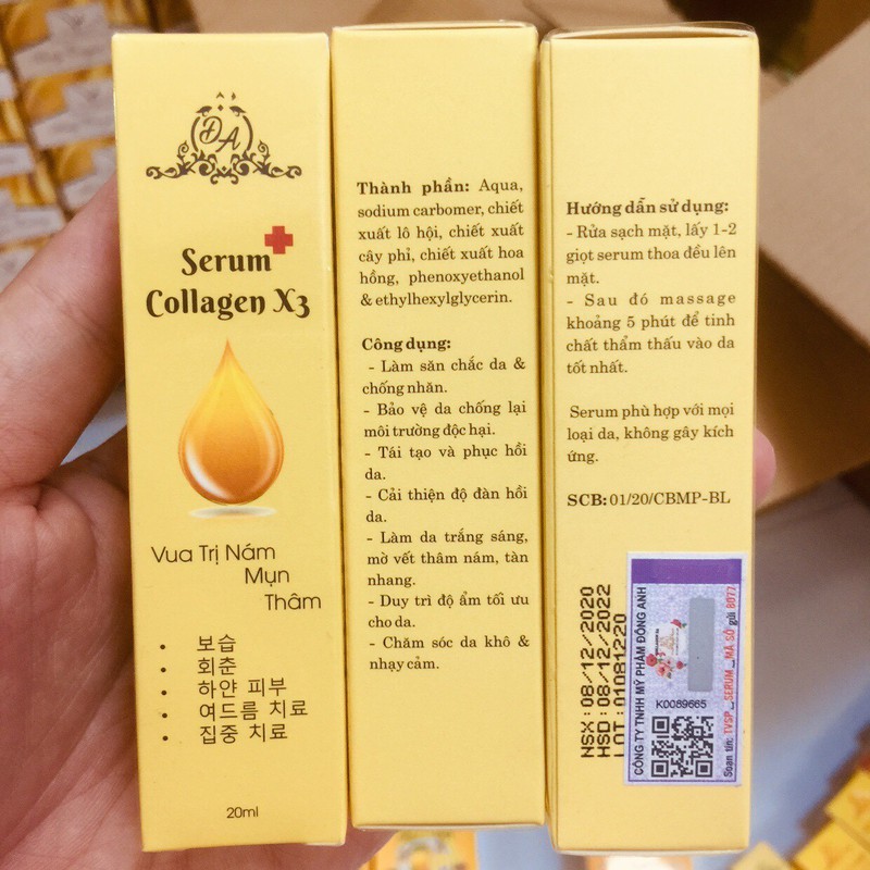 Serum collagen x3 serum dưỡng da ngừa nám tàn nhang Đông Anh 20ml