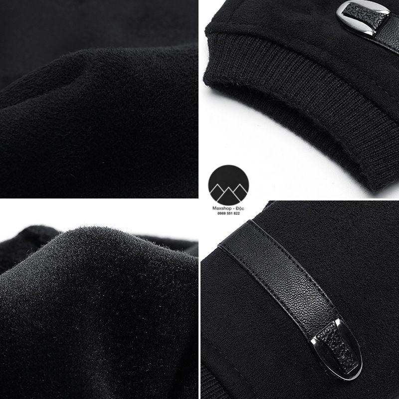 Găng tay, găng tay da lộn, gang tay, găng tay nam đi xe máy siêu giữ nhiệt cao cấp, cảm ứng điện thoại, sang trọng