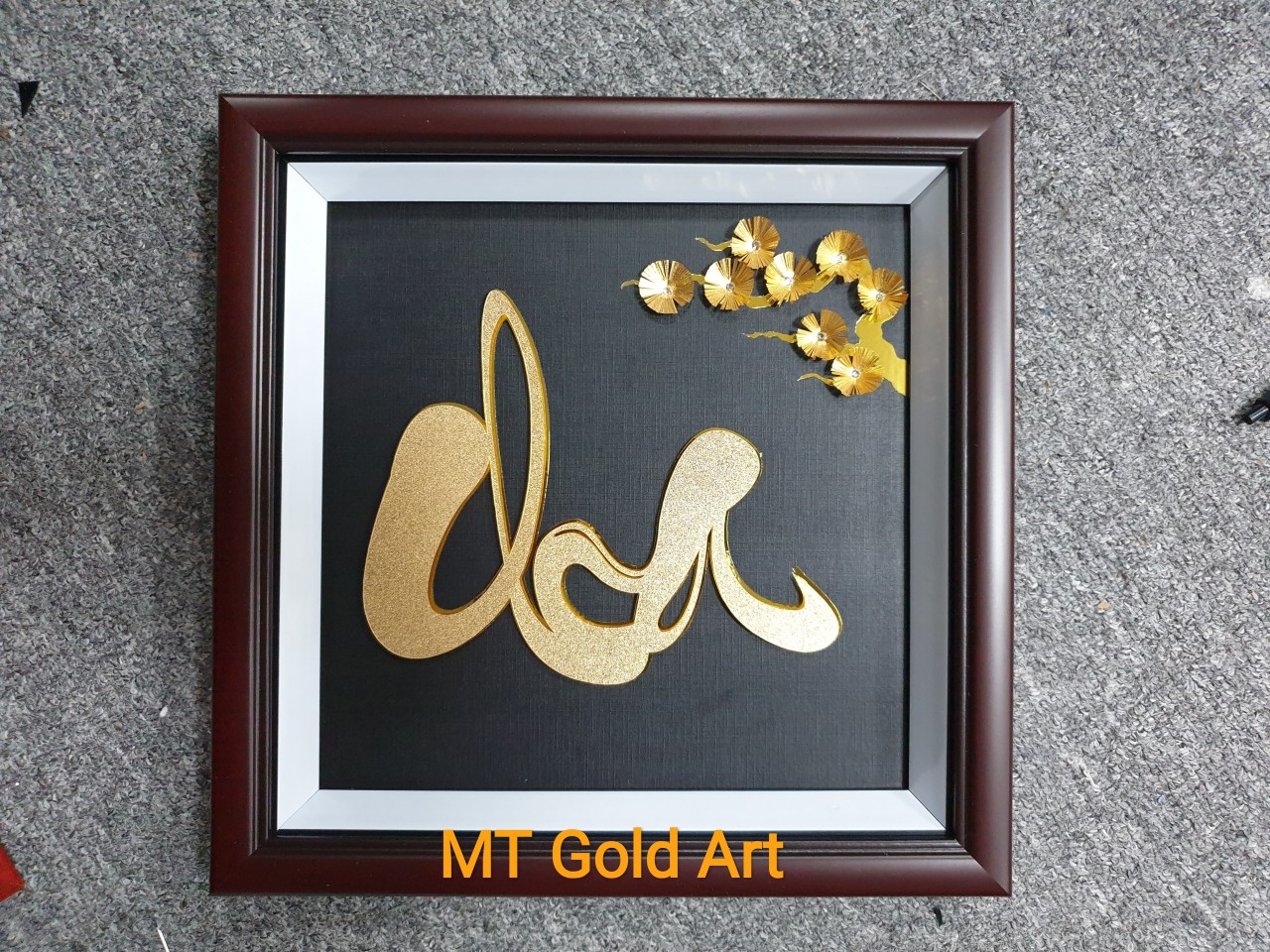 tranh chữ cha dát vàng 24k(30x30cm) MT Gold Art- Hàng chính hãng, trang trí nhà cửa, phòng làm việc, quà tặng cha, sếp, đối tác, khách hàng, tân gia, khai trương 