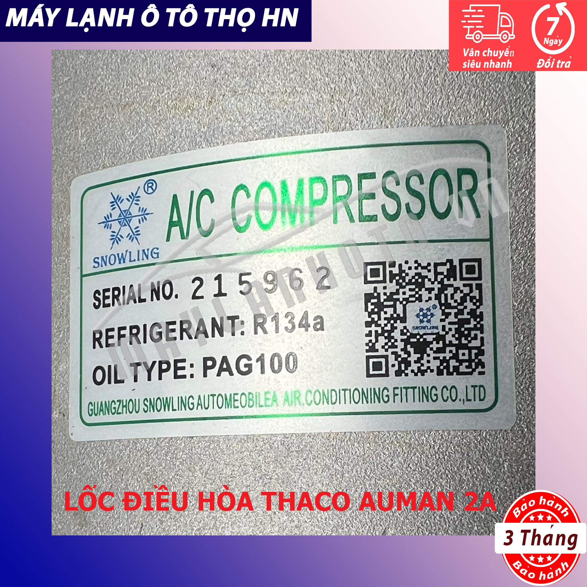 Lốc điều hòa Thaco Auman 2A 24V hàng Trung Quốc