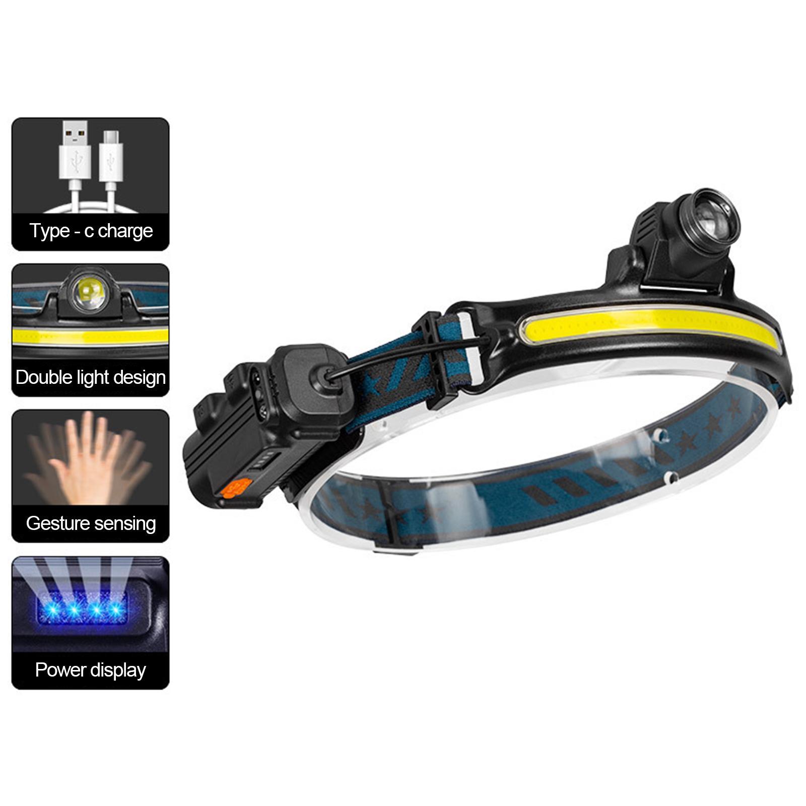 LED Headlamp Headlight with Motion Sensor Waterproof for Jogging Emergency