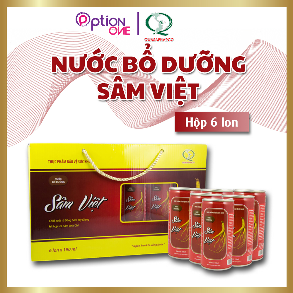 Nước sâm Việt Quasapharco bổ dưỡng tăng cường sức khỏe - hộp 6 lon