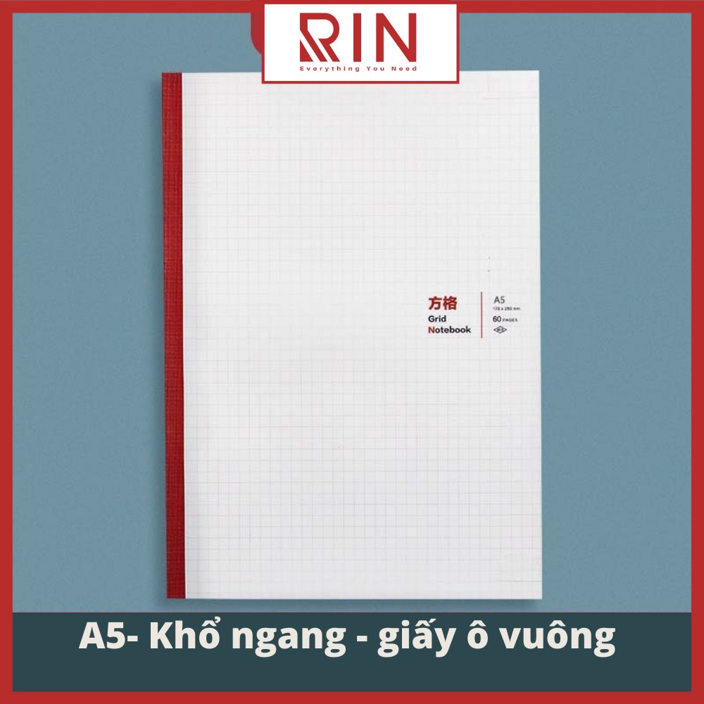 Tập vở ghi chép / sổ ghi chép A5 - B5 bìa mờ trong suốt 120 trang – giấy kẻ ngang – giấy ô vuông