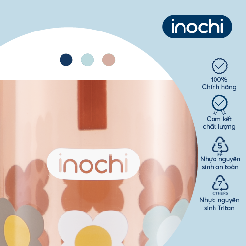 Bình nước Inochi - Kita Fami 500ml màu Xanh chàm