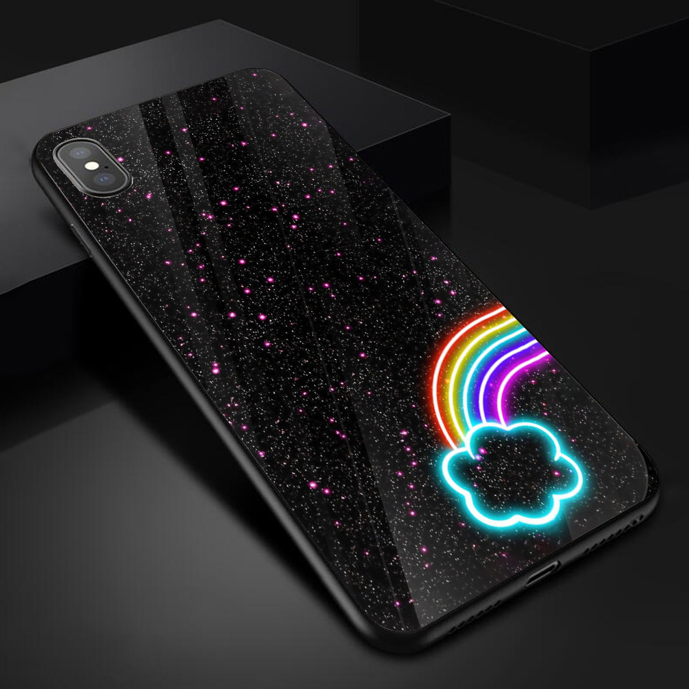Ốp kính cường lực cho điện thoại iPhone X - Cầu vòng MS ACPTU012