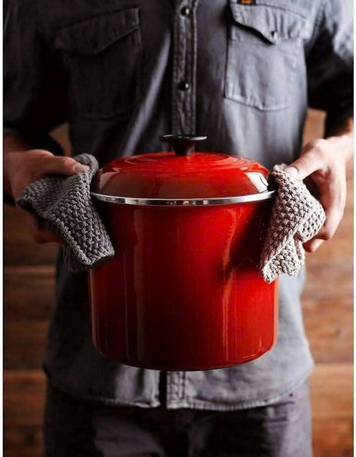 Nồi luộc gà nấu phở Le Creuset 7,6l màu đỏ Hàng chính hãng
