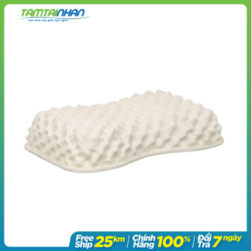 Gối 100% cao su thiên nhiên Honey Massage Vạn Thành 35x56x11cm độ đàn hồi cao nâng đỡ tốt.