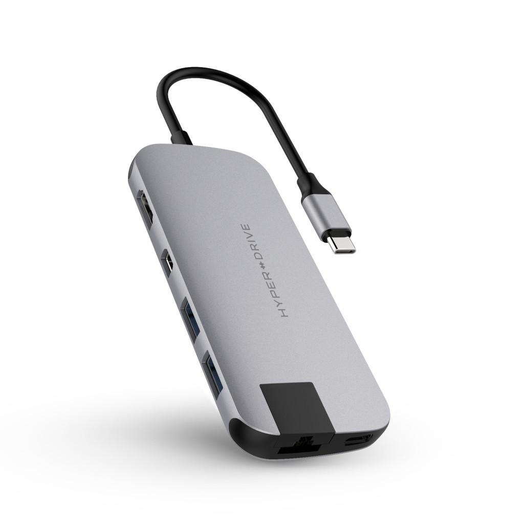 Cáp Hyperdrive SLIM 8 in 1 USB-C Hub for MacBook, PC &amp; Devices chính hãng