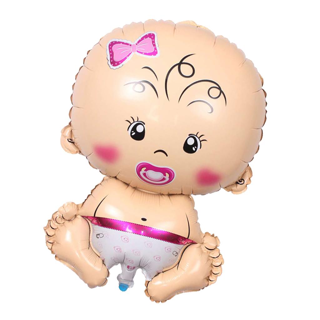 2xBaby Pacifier Doll Foil Balloon Baby Shower Christening Party Decor Pink