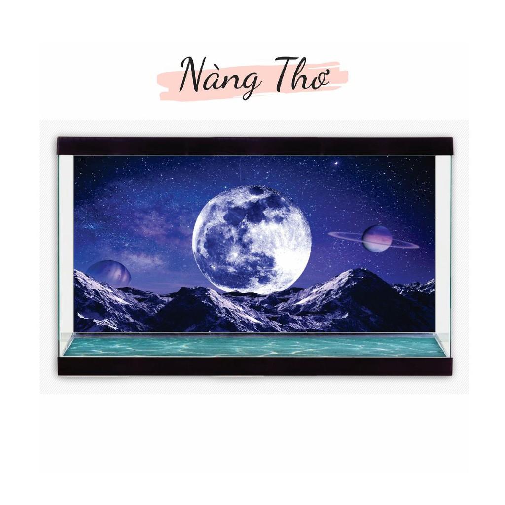 TRANH MẶT TRĂNG 3D DÁN HỒ CÁ NEW MOON_DECAL VIP