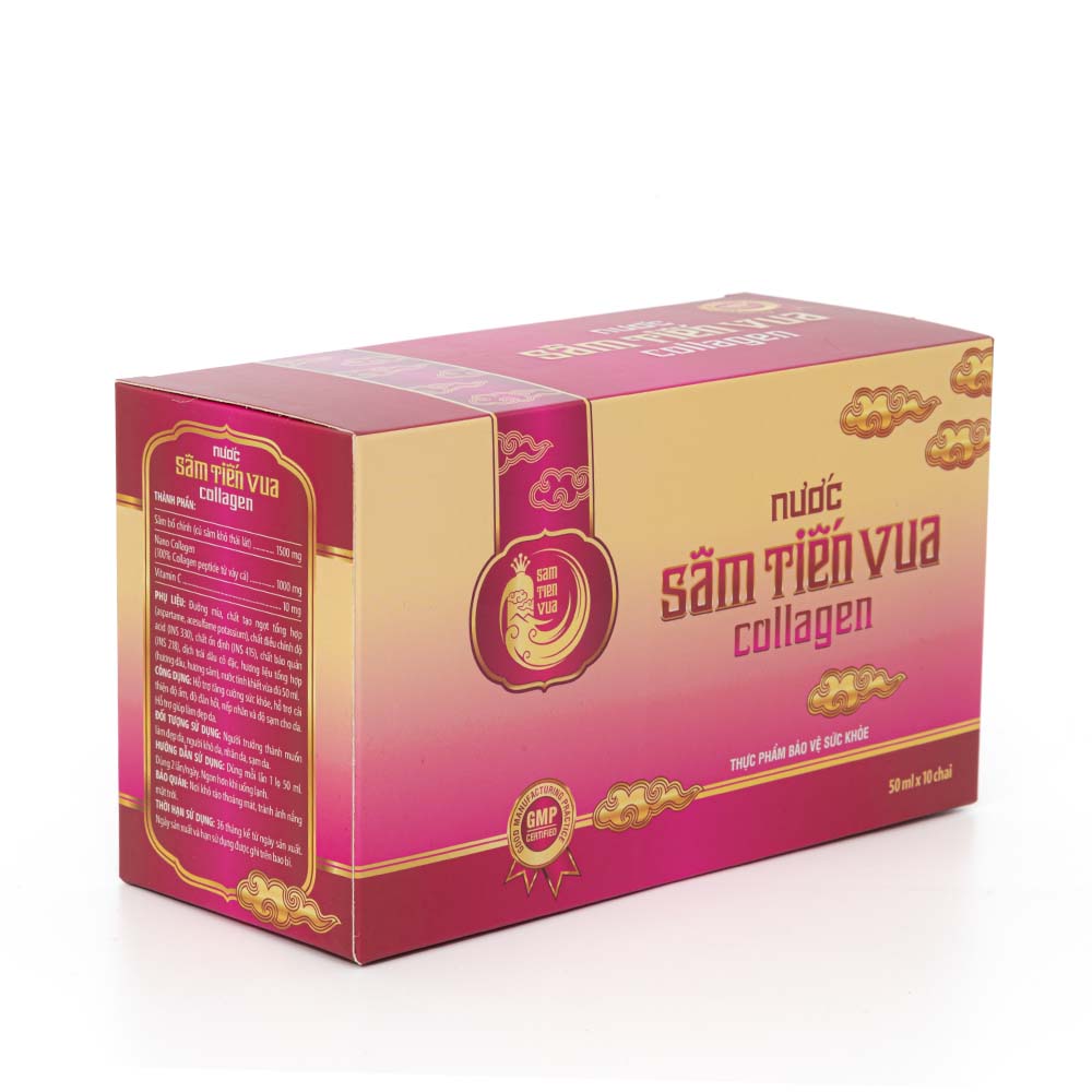 Nước Sâm Tiến Vua Collagen , Hộp 10 Chai , Bồi Bổ Sức Khỏe, Tươi Trẻ Làn Da